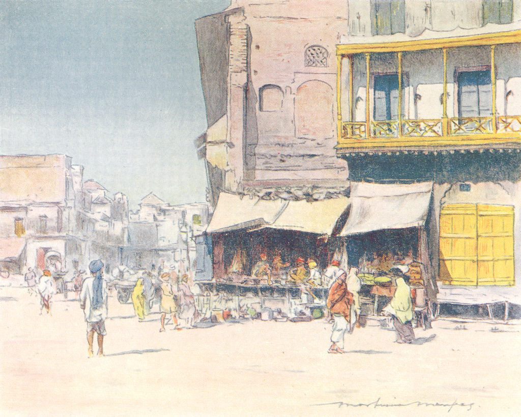 INDIA. Grain-sellers 1905 old antique vintage print picture